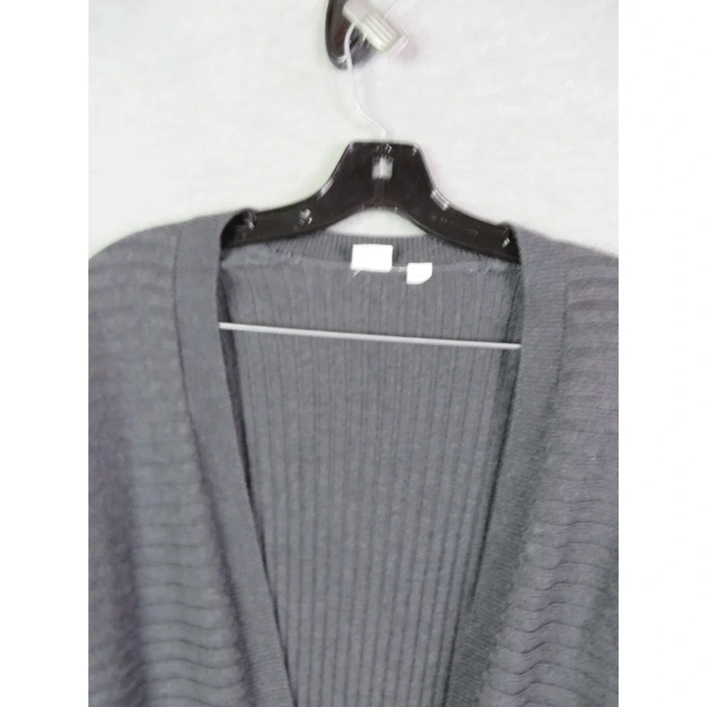 Gap‎ Womens Sweater M Gray Merino Wool Open Cardigan Office Career Cozy
